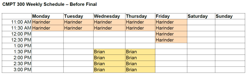Weekly office hours
