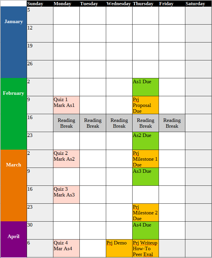 Semester Schedule